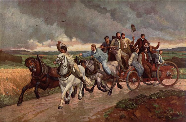 Feuersnot by Eugene Burnand | Oil Painting Reproduction