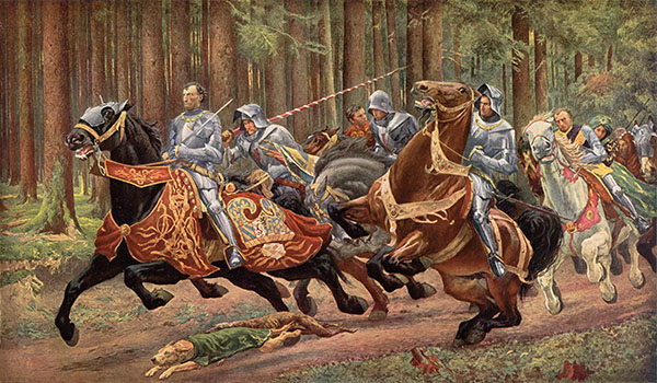 Flight of Charles The Bold by Eugene Burnand | Oil Painting Reproduction