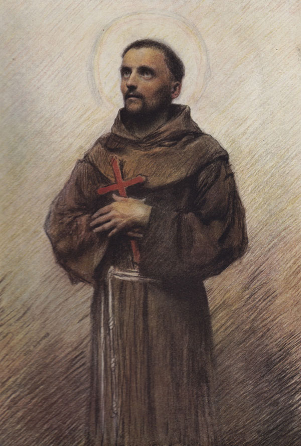 St Francis of Assisi by Eugene Burnand | Oil Painting Reproduction