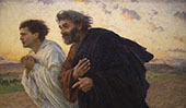 The Disciples, Peter and John Running to The Tomb on The Morning of The Resurrection By Eugene Burnand