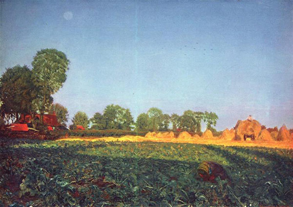 At The Grain Harvest by Ford Madox Brown | Oil Painting Reproduction
