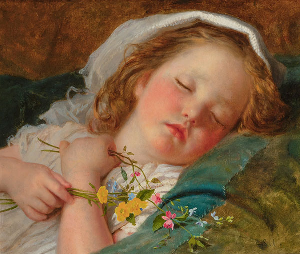 Fast Asleep by Sophie Gengembre Anderson | Oil Painting Reproduction