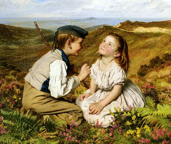 It's Touch and go to Laugh or No 1857 By Sophie Gengembre Anderson