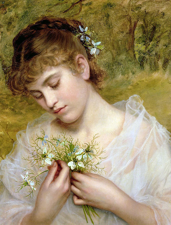 Love in a Mist by Sophie Gengembre Anderson | Oil Painting Reproduction