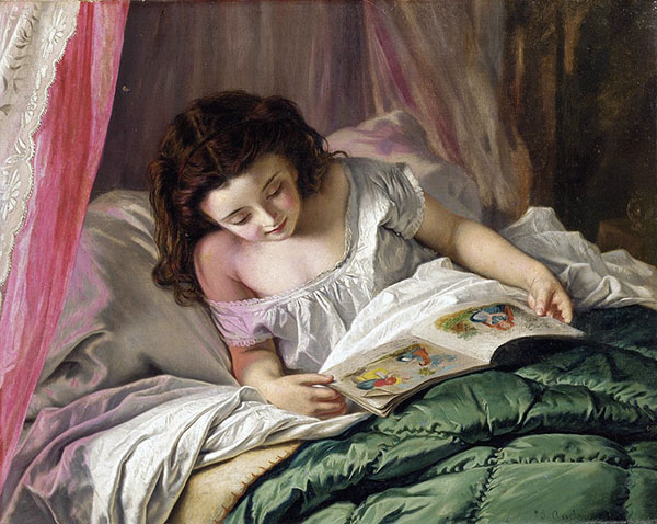 Reading Time by Sophie Gengembre Anderson | Oil Painting Reproduction