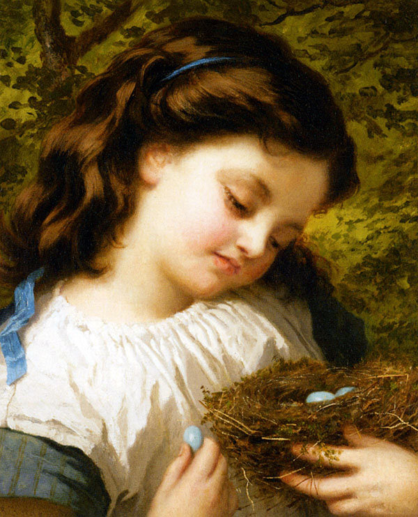 The Birds Nest by Sophie Gengembre Anderson | Oil Painting Reproduction