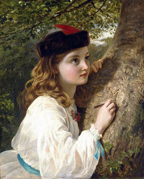 The Initials by Sophie Gengembre Anderson | Oil Painting Reproduction