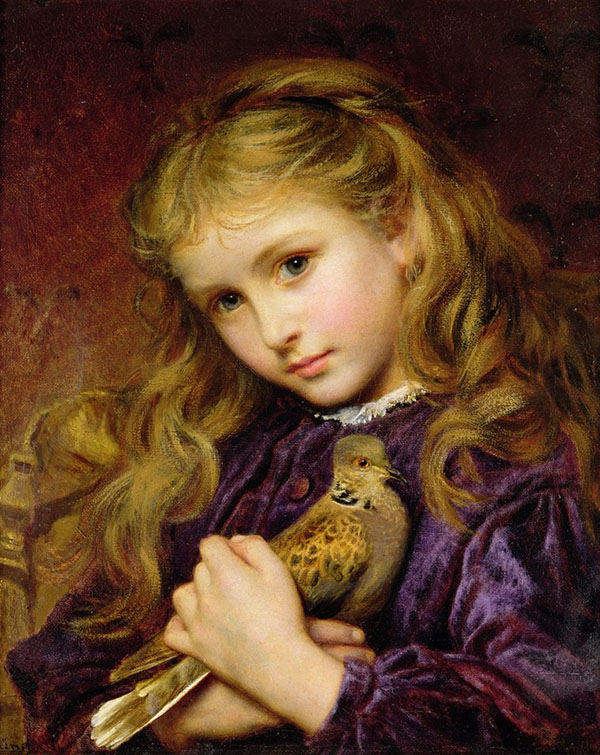 The Turtle Dove by Sophie Gengembre Anderson | Oil Painting Reproduction