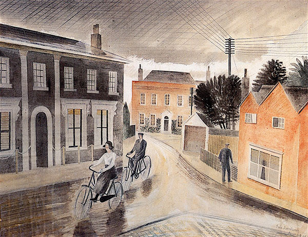 Village Street by Eric Ravilious | Oil Painting Reproduction