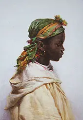 A Woman with a Green Scarf By Josep Tapiro Baro