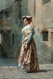A Young Woman in her Finery By Josep Tapiro Baro