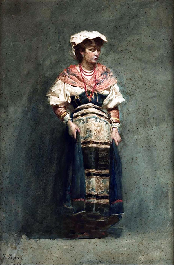 Italian Girl by Josep Tapiro Baro | Oil Painting Reproduction