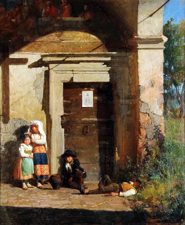 Nens Sota La Porxada By Josep Tapiro Baro