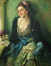 Elegant Lady at The Opera By Fernand Toussaint