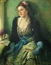Elegant Lady at The Opera By Fernand Toussaint