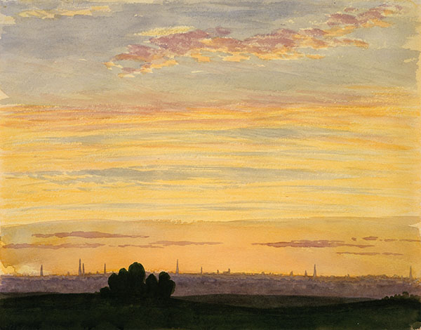 City and Sunset 1903 by Henry Farrer | Oil Painting Reproduction
