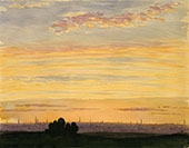 City and Sunset 1903 By Henry Farrer