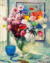Still Life of Flowers By Fernand Toussaint
