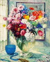 Still Life of Flowers By Fernand Toussaint