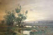 Last Light on The Marshes By Henry Farrer