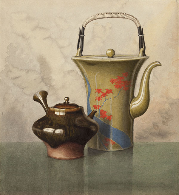 Oriental Tea Pots by Henry Farrer | Oil Painting Reproduction