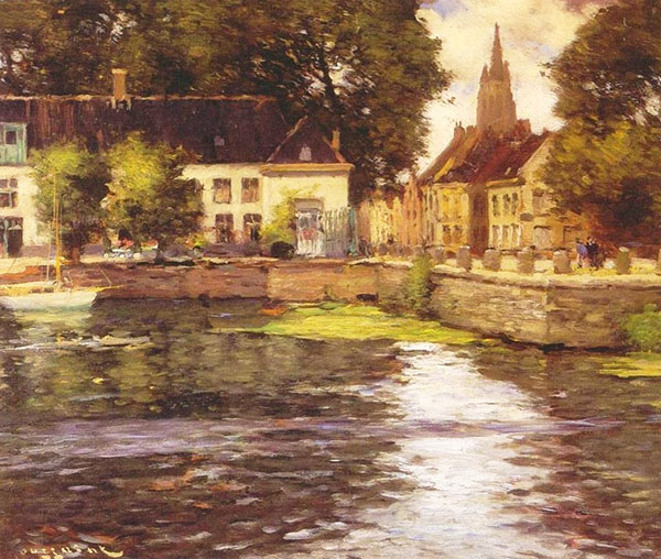View of Bruges by Fernand Toussaint | Oil Painting Reproduction