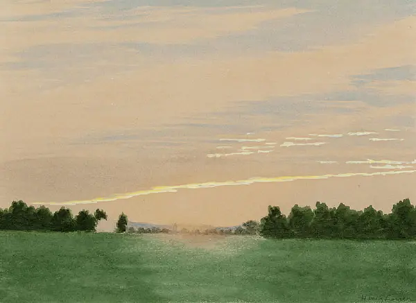 Sunset Landscape By Henry Farrer
