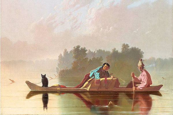 Fur Traders Descending The Missouri c1845 | Oil Painting Reproduction