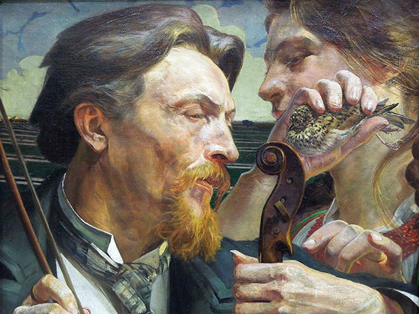 A Lark Portrait of The Painter Antoni Zembaczynski | Oil Painting Reproduction