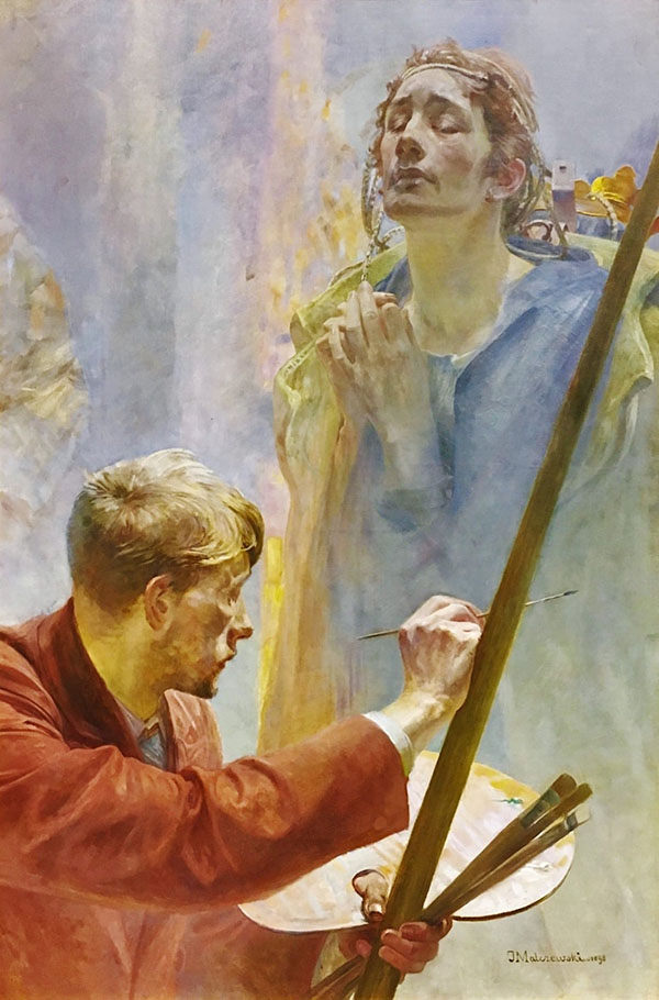 Artist and Muse by Jacek Malczewski | Oil Painting Reproduction