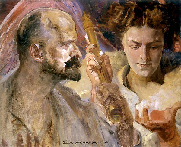 Autoportret z Muza by Jacek Malczewski | Oil Painting Reproduction