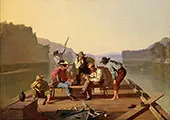 Raftsmen Playing Cards 1847 By George Caleb Bingham