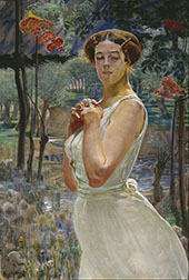 A Woman in a Grove By Jacek Malczewski