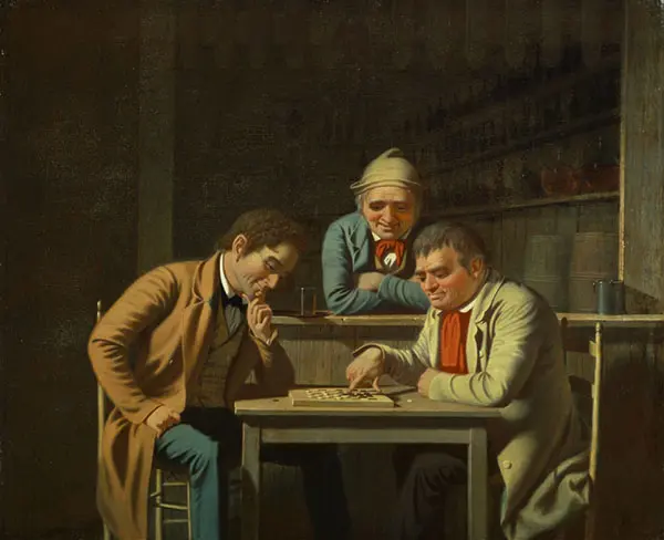 The Checker Players By George Caleb Bingham