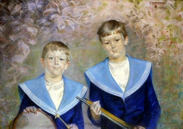 Edward and Roger Raczysc by Jacek Malczewski | Oil Painting Reproduction