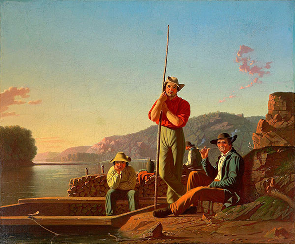 The Wood Boat 1850 by George Caleb Bingham | Oil Painting Reproduction