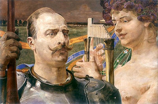 Knight and Muse by Jacek Malczewski | Oil Painting Reproduction