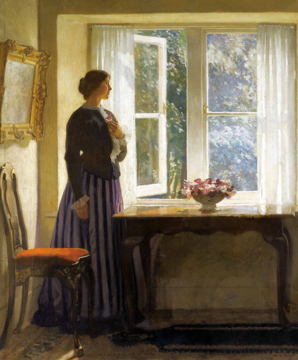 By The Window by Harold Knight | Oil Painting Reproduction