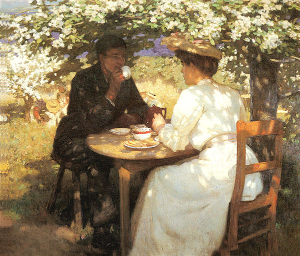 In The Spring by Harold Knight | Oil Painting Reproduction