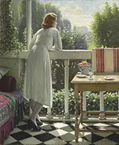 Miss Gladys on The Veranda By Harold Knight