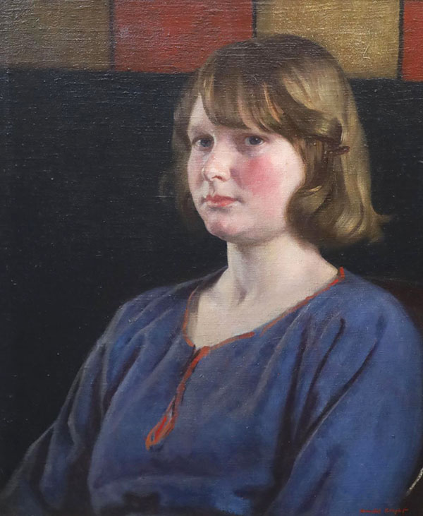 Portrait of a Young Woman in a Blue Dress | Oil Painting Reproduction