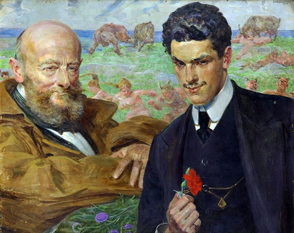 Piotr Hubal Dobrzanski with a Student of Philosophy | Oil Painting Reproduction