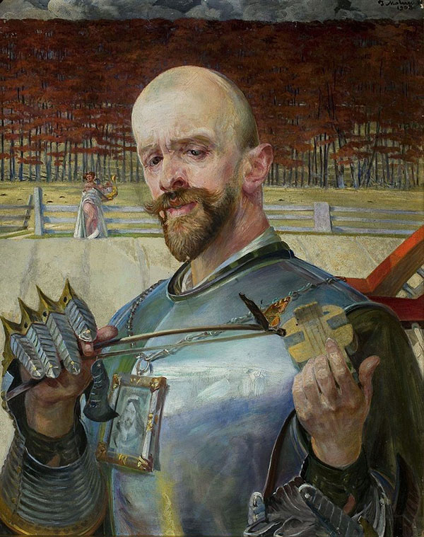 Self Portrait in Armor by Jacek Malczewski | Oil Painting Reproduction