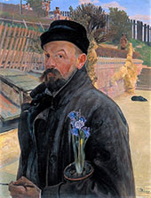 Self Portrait with Hyacinth By Jacek Malczewski