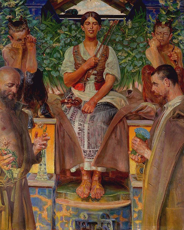 Tribute to Art and Music by Jacek Malczewski | Oil Painting Reproduction