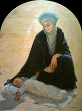 Arabic Madonna and Child The Child Sleeping in The Desert By Albert Aublet