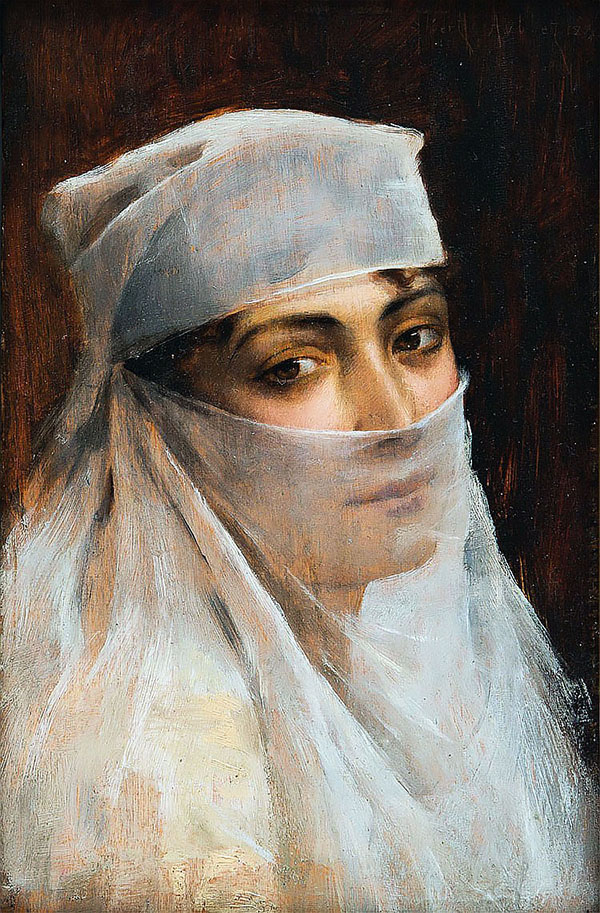 Jeune Femme au Voile by Albert Aublet | Oil Painting Reproduction