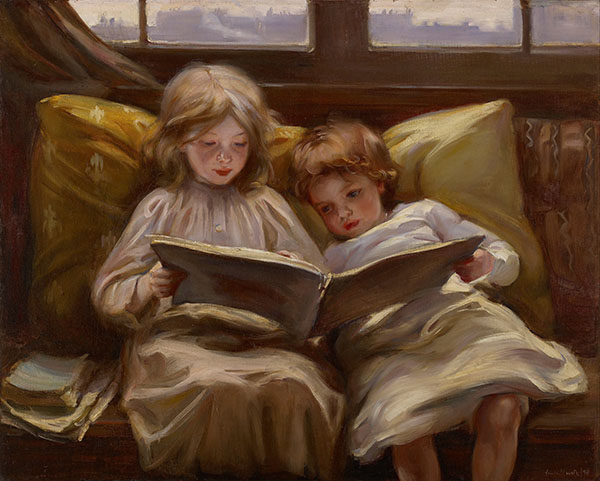 Interesting Story 1898 by Laura Muntz Lyall | Oil Painting Reproduction