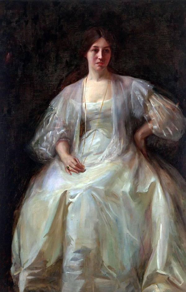 Lady in White by Laura Muntz Lyall | Oil Painting Reproduction