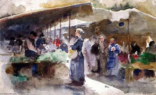 Marketplace by Laura Muntz Lyall | Oil Painting Reproduction